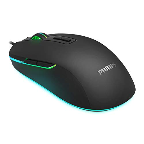 PHILIPS RGB Wired Gaming Mouse, 7 Programmable Buttons, Adjustable...