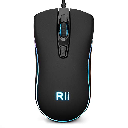 Rii RM105 Wired Mouse,Computer Mouse with Colorful RGB...