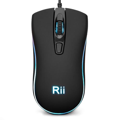 Rii RM105 Wired Mouse,Computer Mouse with Colorful RGB...