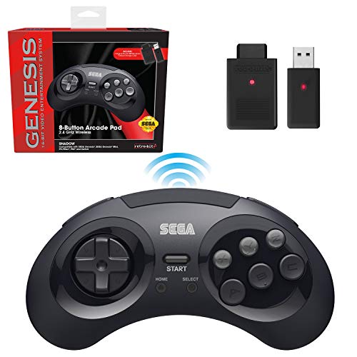 Retro-Bit Sega Genesis 2.4 GHz Wireless Controller 8-Button Arcade Pad...
