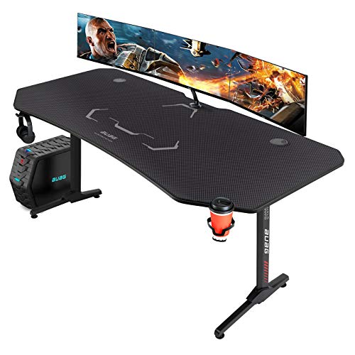 AuAg Gaming Desk 63 inch Larger Battlestation PC Computer Desk Home...