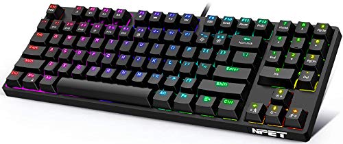NPET K80 TKL Tenkeyless Gaming Keyboard, Ultra-Portable Compact...