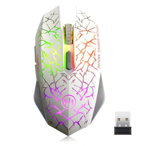TENMOS K6 Wireless Gaming Mouse, Rechargeable Silent LED Optical...