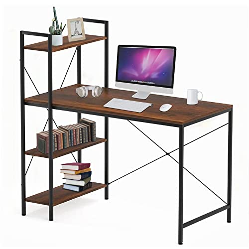 VANSPACE Computer Desk with Shelves 47 Inch Home Office Desk with...
