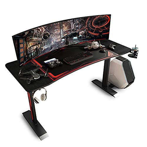 Sleepmax 55 Inch Gaming Desk, Heavy-duty Gaming Computer Table with...