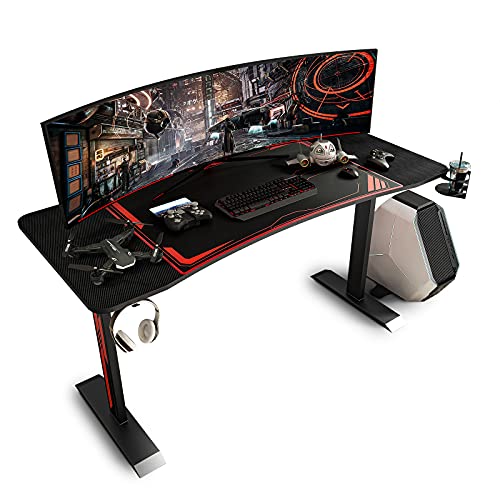 Sleepmax 55 Inch Gaming Desk, Heavy-Duty Gaming Computer Table with...