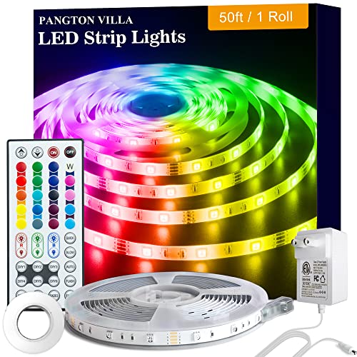 PANGTON VILLA LED Strip Lights, 32.8ft 1 Roll RGB 5050 LED Lights for...
