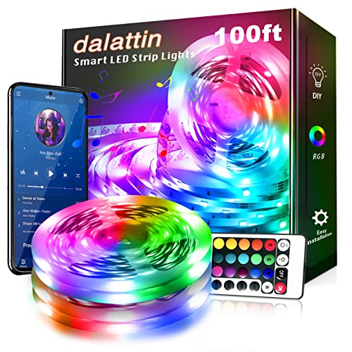 dalattin Led Lights for Bedroom 100ft,Smart Led Strip Lights with App...