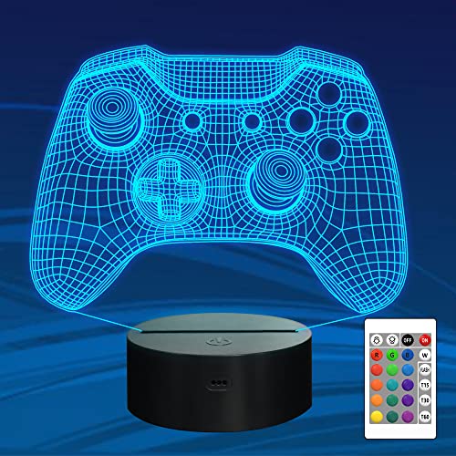 Attivolife Gamepad 3D Illusion Lamp, Controller Night Light with...