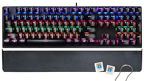 CHONCHOW RGB LED Backlit Mechanical Gaming Keyboard, Aluminum Base 104...