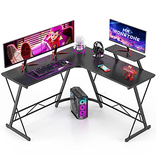 Mr IRONSTONE L Shaped Gaming Desk Corner Computer Desk, Home Office...