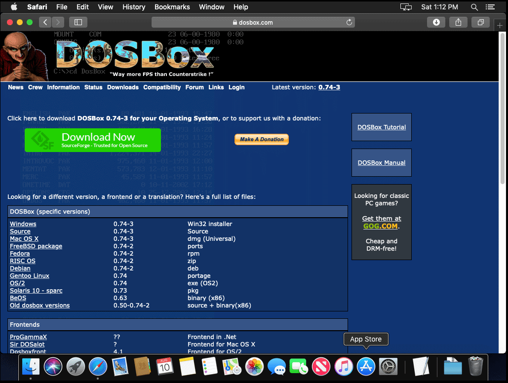 dosbox front end