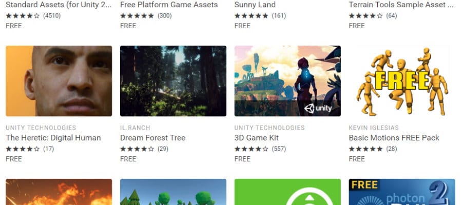 assets store unity free