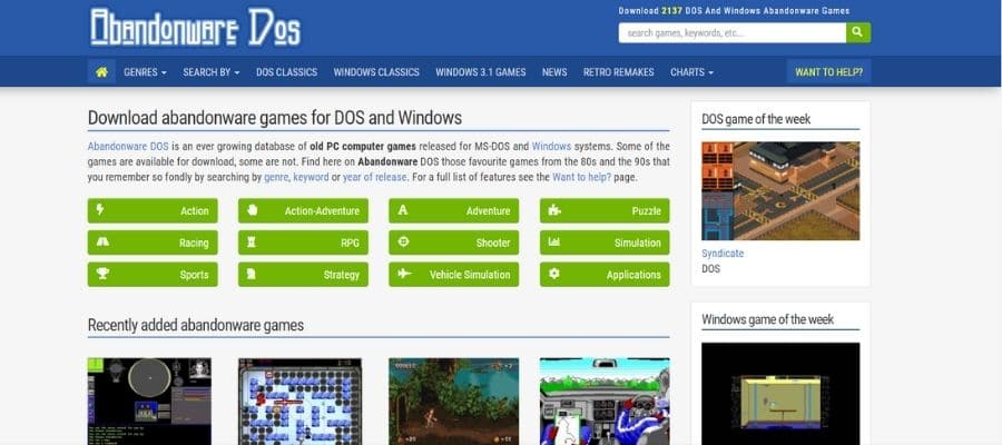 free dos games download full version